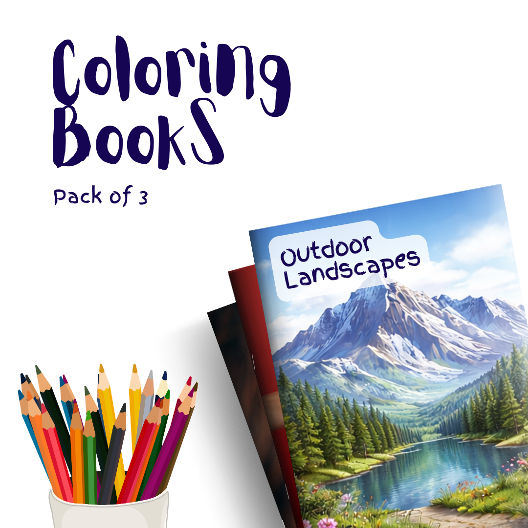 Outdoor Landscapes – 3 Coloring Books