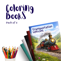 Transportation Vehicles – 5 Coloring Books